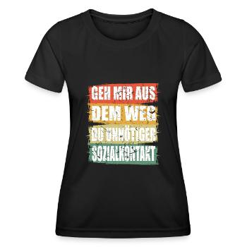 Unnötiger Sozial Kontakt - Frauen Funktions-T-Shirt - Schwarz - Vorne - AI Model Female 172 light (172cm)