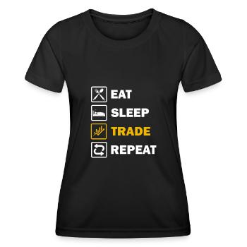 Trader Trader Trader trader crypto-trading - T-shirt sport Femme - noir - Devant - AI Model Female 172 light (172cm)