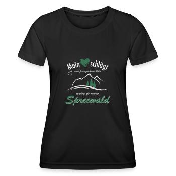 Spreewald Brandenburg Wald Wandern Geschenkidee - Frauen Funktions-T-Shirt - Schwarz - Vorne - AI Model Female 172 light (172cm)