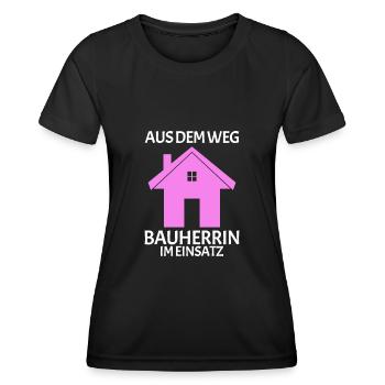Bauherrin Baumeister Hausbau Partnerlook 2 - Frauen Funktions-T-Shirt - Schwarz - Vorne - AI Model Female 172 light (172cm)