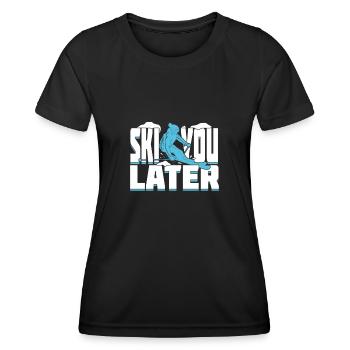 Lustiges Ski Skifahrer Skilehrer Geschenk - Frauen Funktions-T-Shirt - Schwarz - Vorne - AI Model Female 172 light (172cm)