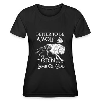 Viking, Odin, Better to be a wolf of odin - Women's Functional T-Shirt - black - Front - AI Model Female 172 light (172cm)
