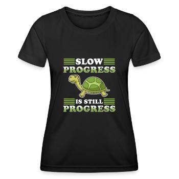 Tortue lentement, le sort amusant - T-shirt sport Femme - noir - Devant - AI Model Female 172 light (172cm)
