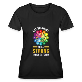 Healthy Eating Vitamins - Women's Functional T-Shirt - black - Front - AI Model Female 172 light (172cm)