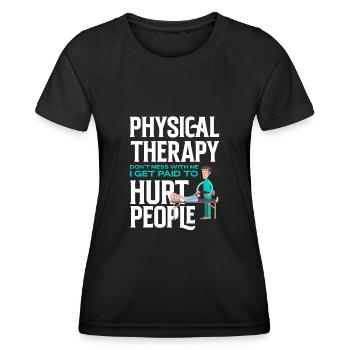 Physiothérapeute drôle Physiothérapeute - T-shirt sport Femme - noir - Devant - AI Model Female 172 light (172cm)