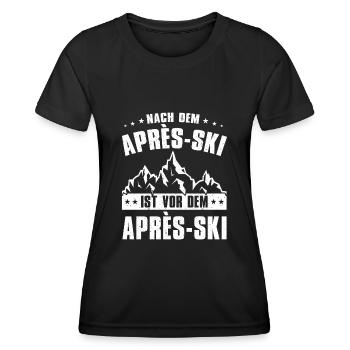 Nach dem Après-Ski ist vor dem Après-Ski Party - Frauen Funktions-T-Shirt - Schwarz - Vorne - AI Model Female 172 light (172cm)