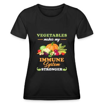 Gesundes Essen Ernährung Spruch Gemüse - Frauen Funktions-T-Shirt - Schwarz - Vorne - AI Model Female 172 light (172cm)