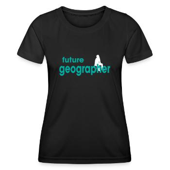 Future Geographer - Women's Functional T-Shirt - black - Front - AI Model Female 172 light (172cm)