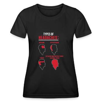 Physics Types of headaches Quantum Field Theory - Women's Functional T-Shirt - black - Front - AI Model Female 172 light (172cm)