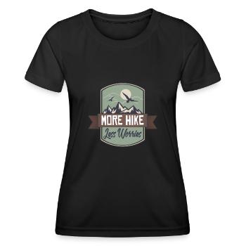 Randonnées montagnes Nature alpinisme Alpinisme forêt - T-shirt sport Femme - noir - Devant - AI Model Female 172 light (172cm)