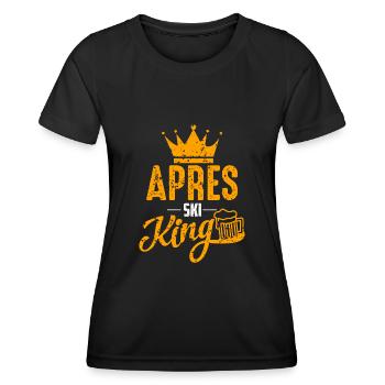 Apres Ski King Funny Ski Sayings Men Party - Women's Functional T-Shirt - black - Front - AI Model Female 172 light (172cm)