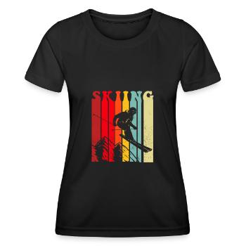 Skiing Skiing Winter Winter Sports Gift - Women's Functional T-Shirt - black - Front - AI Model Female 172 light (172cm)
