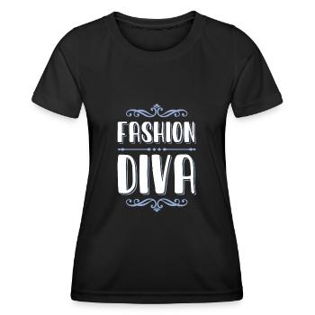 fashion diva - Frauen Funktions-T-Shirt - Schwarz - Vorne - AI Model Female 172 light (172cm)