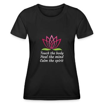 Masseuse Idée cadeau Massage thérapeute massage - T-shirt sport Femme - noir - Devant - AI Model Female 172 light (172cm)