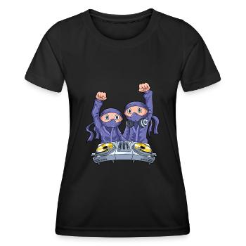 Dj Für Disc Jockey Mischpult Techno Rave - Frauen Funktions-T-Shirt - Schwarz - Vorne - AI Model Female 172 light (172cm)