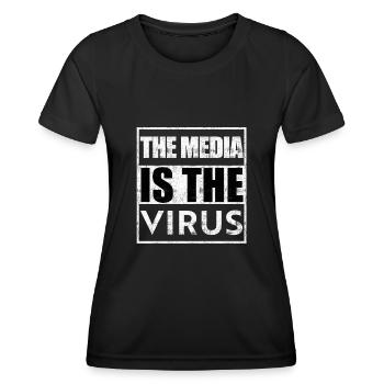 Das Medium ist das Virus - Frauen Funktions-T-Shirt - Schwarz - Vorne - AI Model Female 172 light (172cm)