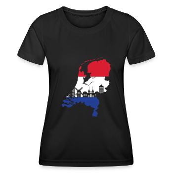 Drapeau Hollande - T-shirt sport Femme - noir - Devant - AI Model Female 172 light (172cm)