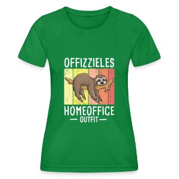 Offizielles Homeoffice Outfit Faultier Kollegen - Frauen Funktions-T-Shirt - Kelly Green - Vorne - AI Model Female 172 dark (172cm)