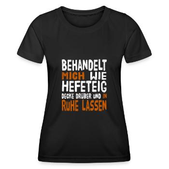 Hefeteig - Frauen Funktions-T-Shirt - Schwarz - Vorne - AI Model Female 172 light (172cm)