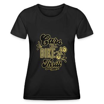 Vélo au lieu de vélo de voiture vélo de course - T-shirt sport Femme - noir - Devant - AI Model Female 172 light (172cm)