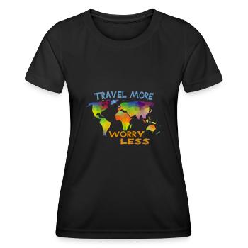 Travel more - Women's Functional T-Shirt - black - Front - AI Model Female 172 light (172cm)
