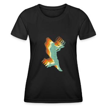 Tennis Retro Style - Frauen Funktions-T-Shirt - Schwarz - Vorne - AI Model Female 172 light (172cm)