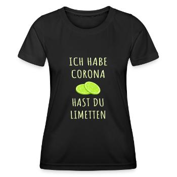 Corona Limetten Spruch - Frauen Funktions-T-Shirt - Schwarz - Vorne - AI Model Female 172 light (172cm)