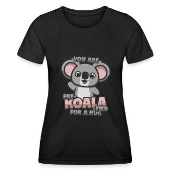 Koala Umarmung - Frauen Funktions-T-Shirt - Schwarz - Vorne - AI Model Female 172 light (172cm)