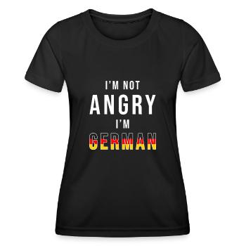 Allemand Américain Allemand - T-shirt sport Femme - noir - Devant - AI Model Female 172 light (172cm)