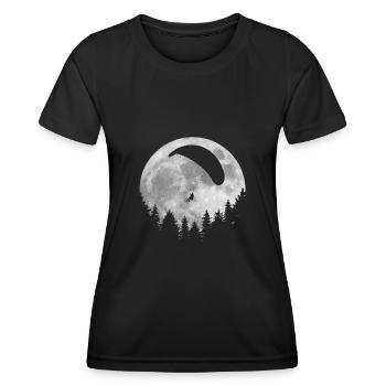 Parapente Lune - T-shirt sport Femme - noir - Devant - AI Model Female 172 light (172cm)