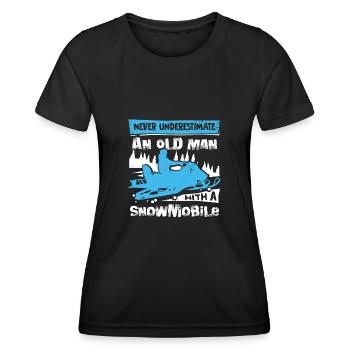 Snowmobile Snowmobile Old Man Gift - Women's Functional T-Shirt - black - Front - AI Model Female 172 light (172cm)