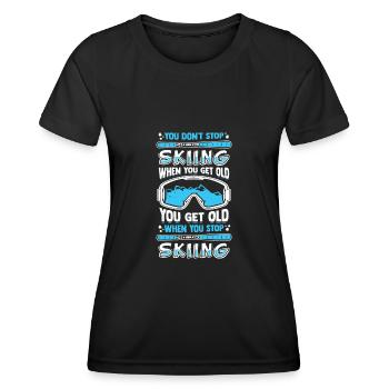 Ski Winter SkiEr Old Man Gift - Women's Functional T-Shirt - black - Front - AI Model Female 172 light (172cm)