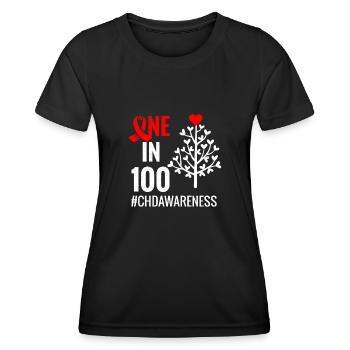 CHD Awareness Shirt | CHD Congenital heart defect - Women's Functional T-Shirt - black - Front - AI Model Female 172 light (172cm)
