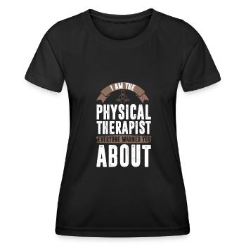 Physiothérapie Physio massage - T-shirt sport Femme - noir - Devant - AI Model Female 172 light (172cm)