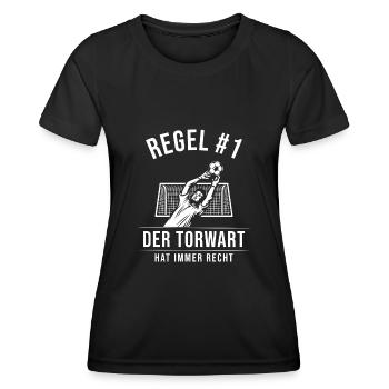 Gardien de but sort cadeau gardien de but football - T-shirt sport Femme - noir - Devant - AI Model Female 172 light (172cm)