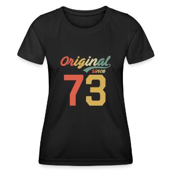 49ème anniversaire Original Retro Gift 1973 - T-shirt sport Femme - noir - Devant - AI Model Female 172 light (172cm)