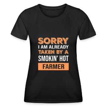 Rigolo agriculteur sort ferme sort - T-shirt sport Femme - noir - Devant - AI Model Female 172 light (172cm)
