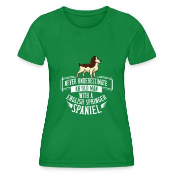 English Springer Spaniel Chiots propriétaire - T-shirt sport Femme - vert - Devant - AI Model Female 172 dark (172cm)