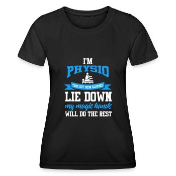 Physiothérapie Physio massage - T-shirt sport Femme - noir - Devant - AI Model Female 172 light (172cm)