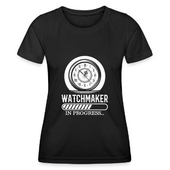 Horlogerie horloger maître cadeau - T-shirt sport Femme - noir - Devant - AI Model Female 172 light (172cm)