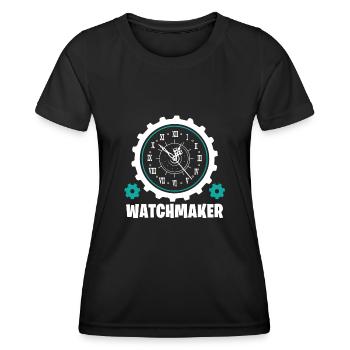Horlogerie horloger maître cadeau - T-shirt sport Femme - noir - Devant - AI Model Female 172 light (172cm)