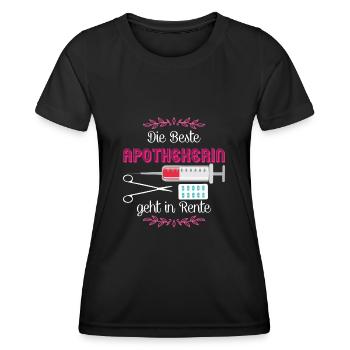 Die Beste Apothekerin geht in Rente - Frauen Funktions-T-Shirt - Schwarz - Vorne - AI Model Female 172 light (172cm)