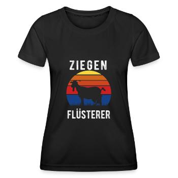 Ziegen Flüsterer lustiges Geschenk Bauer Farmer - Frauen Funktions-T-Shirt - Schwarz - Vorne - AI Model Female 172 light (172cm)