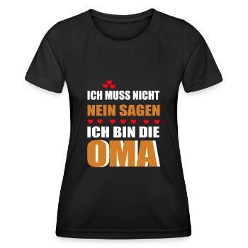 Ich bin die Oma - Frauen Funktions-T-Shirt - Schwarz - Vorne - AI Model Female 172 light (172cm)