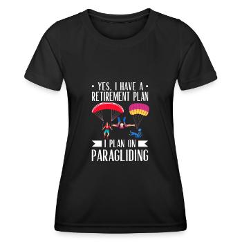 Gleitschirmfliegen Ruhestand - Frauen Funktions-T-Shirt - Schwarz - Vorne - AI Model Female 172 light (172cm)
