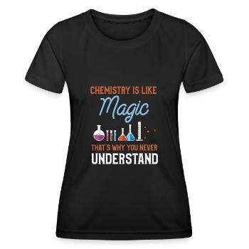 Chemistry Chemist Science Laboratory Periodic Table - Women's Functional T-Shirt - black - Front - AI Model Female 172 light (172cm)