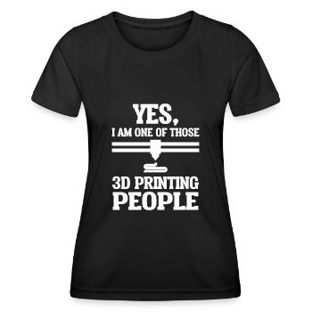 3D Printer Plastic Print Printer Bastler Hobby - Women's Functional T-Shirt - black - Front - AI Model Female 172 light (172cm)