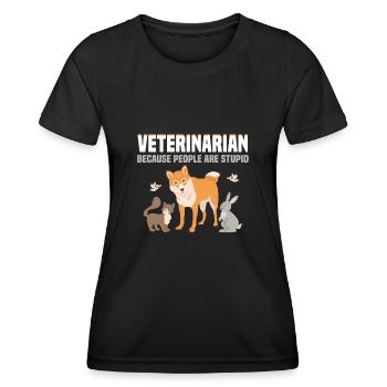 Tierarzt Haustier Veterinär Tiermedizin - Frauen Funktions-T-Shirt - Schwarz - Vorne - AI Model Female 172 light (172cm)