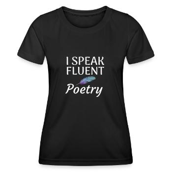 Cadeau de poésie | Amateurs de poésie Poème Poèt - T-shirt sport Femme - noir - Devant - AI Model Female 172 light (172cm)