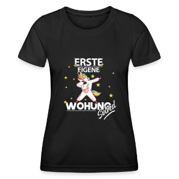 ERSTE EIGENE WOHNUNG SOLVED Einzug Umzug Geschenk - Frauen Funktions-T-Shirt - Schwarz - Vorne - AI Model Female 172 light (172cm)